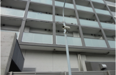 会社駐車場の防犯カメラ設置施工例（東京都杉並区）