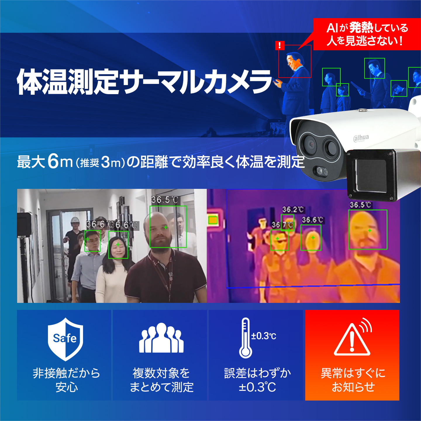 発熱している人をAIが見逃さない!非接触で安心な、サーマル体温測定ソリューション